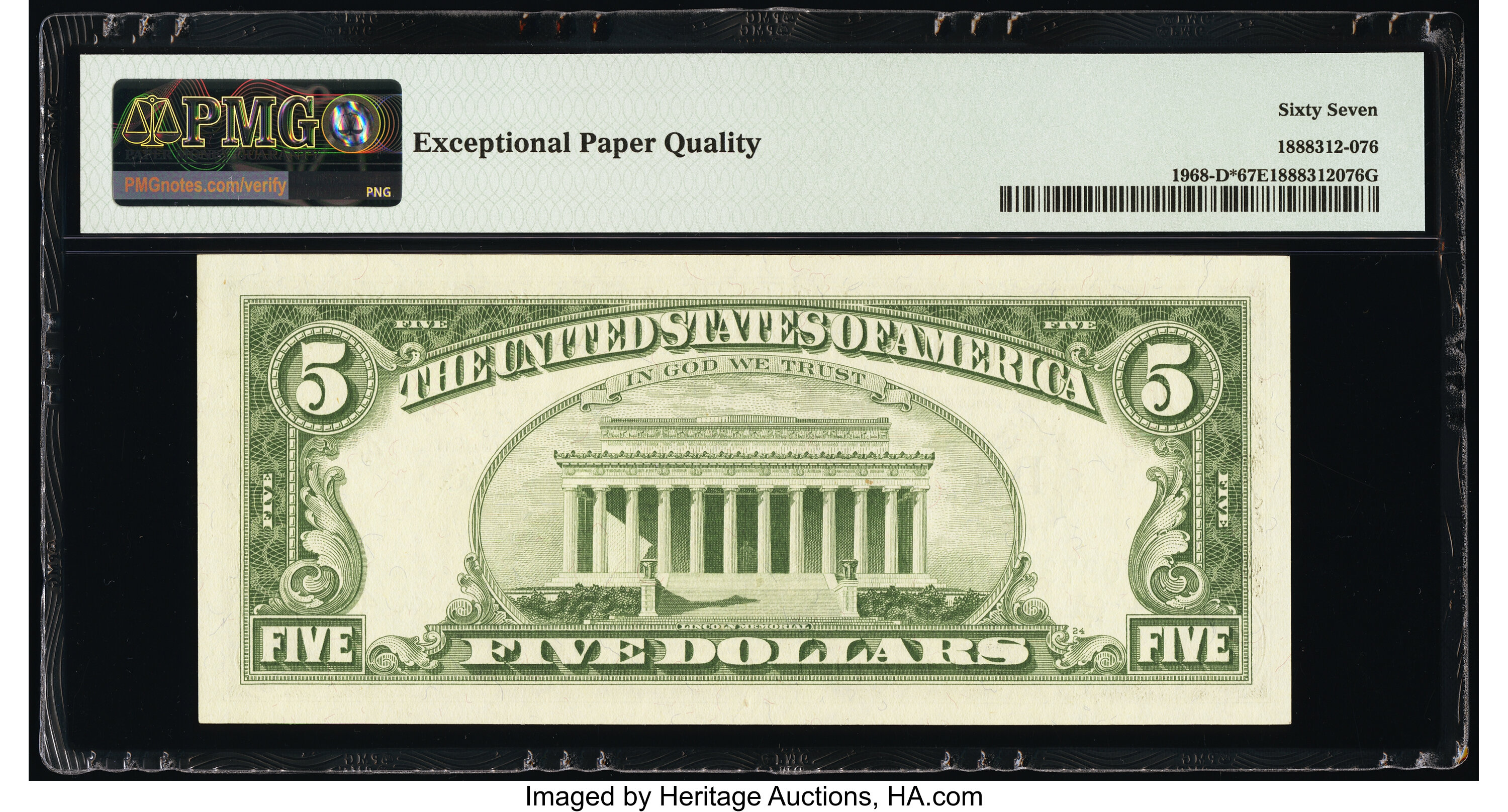 image for: Fr. 1968-D* $5 1963A Federal Reserve Star Note. PMG Superb Gem Unc 67 EPQ....
