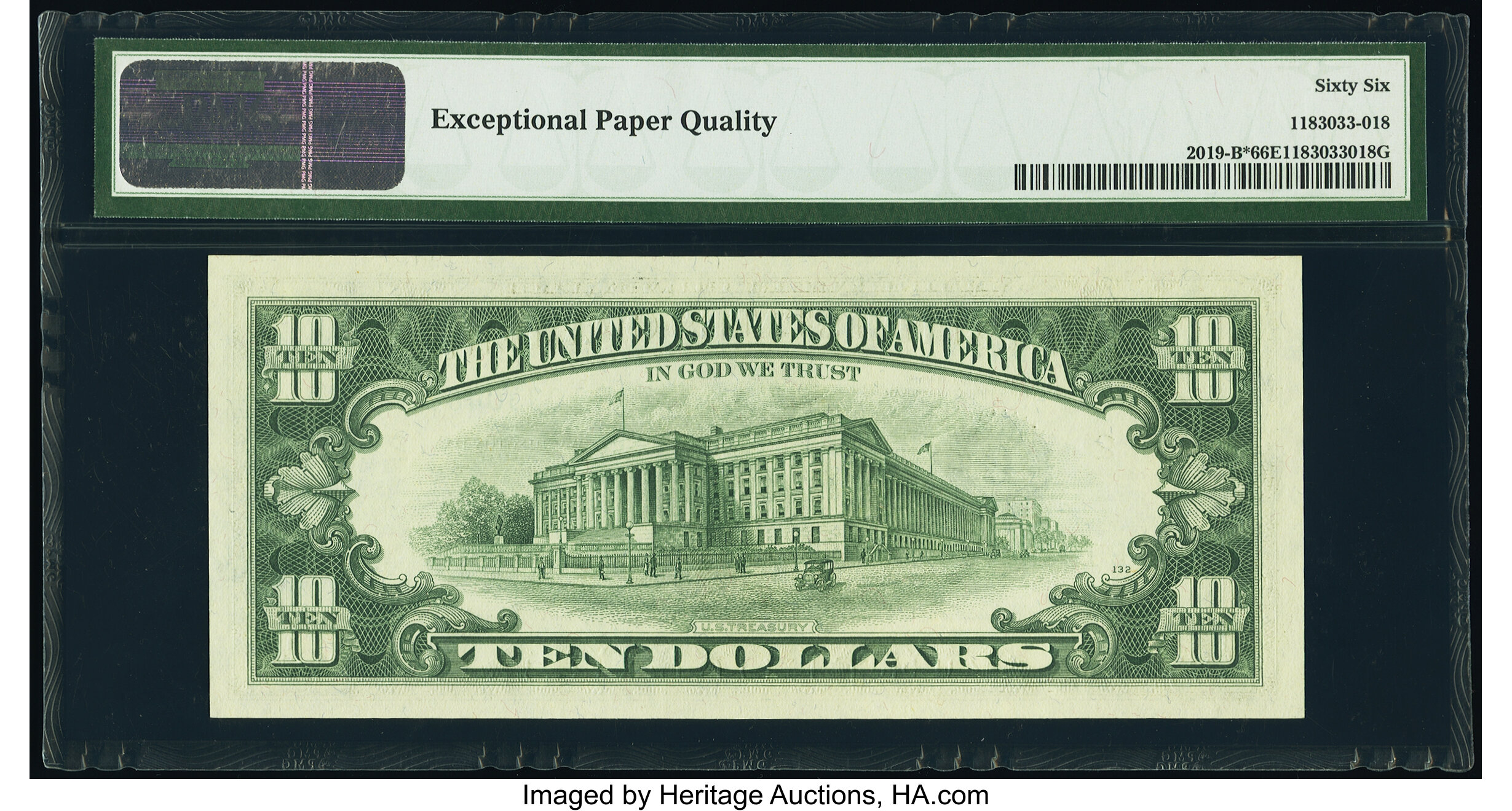 image for: Fr. 2019-B* $10 1969A Federal Reserve Star Note. PMG Gem Uncirculated 66 EPQ....