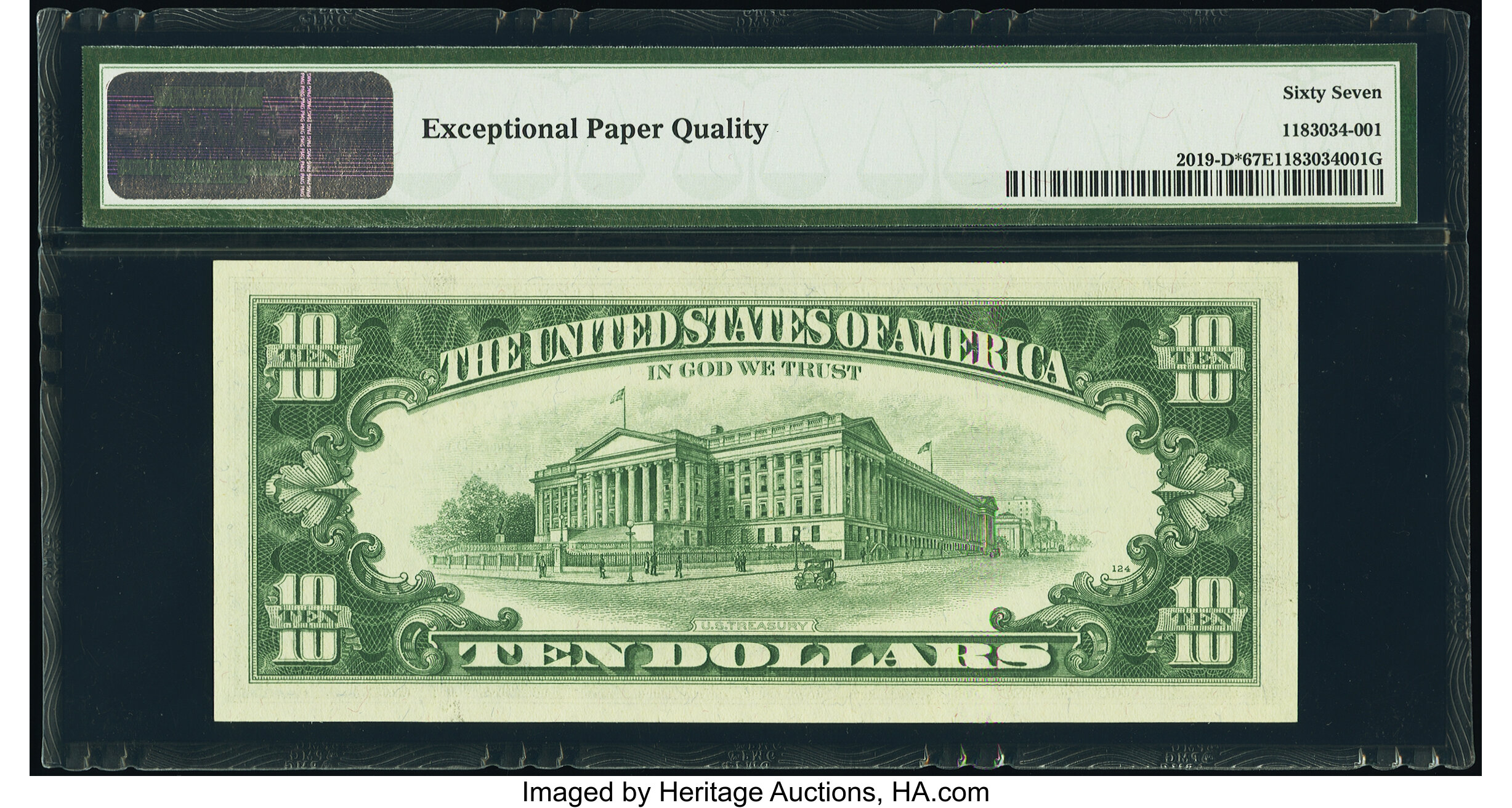 image for: Fr. 2019-D* $10 1969A Federal Reserve Star Note. PMG Superb Gem Unc 67 EPQ....