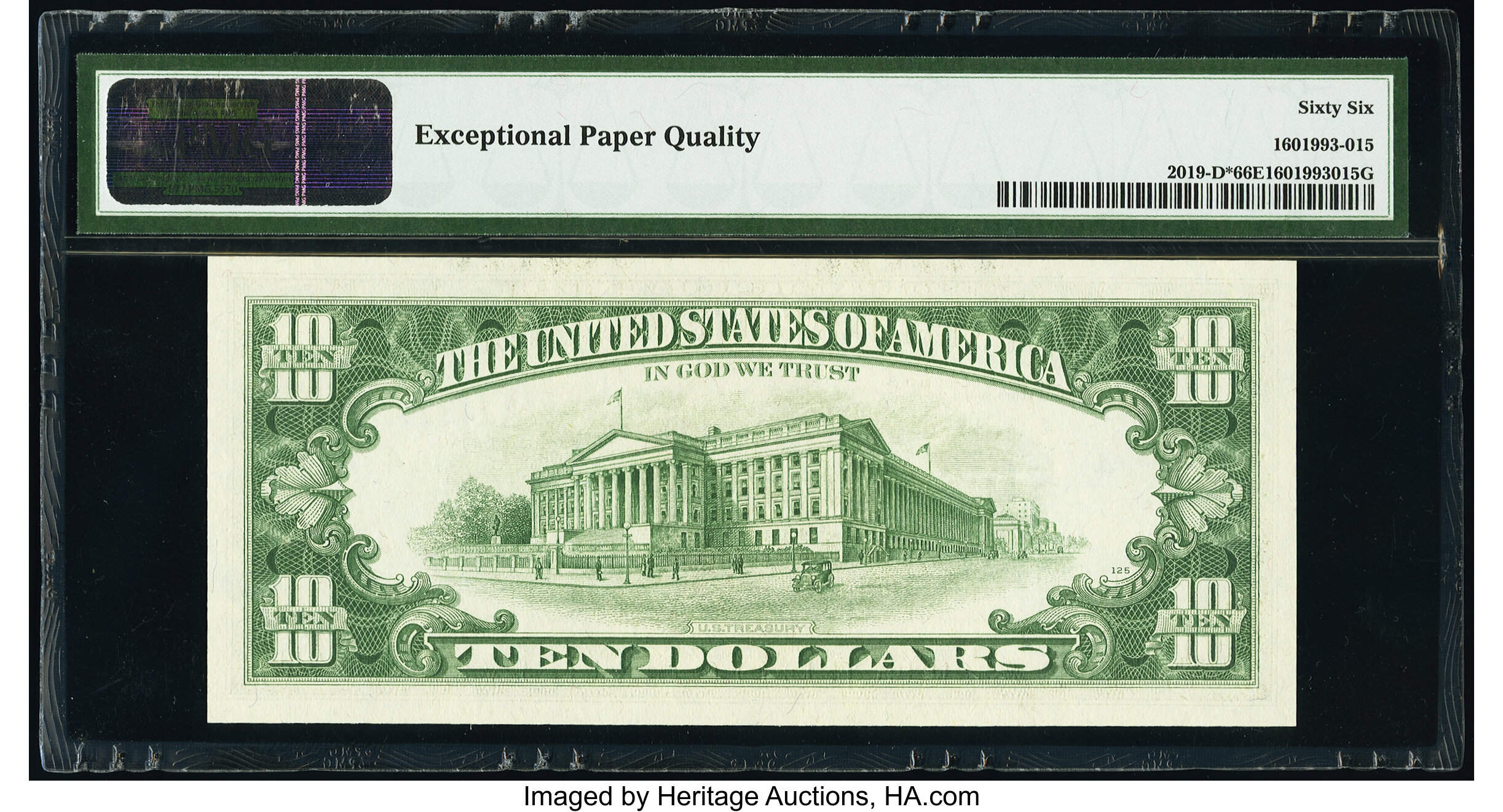 image for: Fr. 2019-D* $10 1969A Federal Reserve Star Note. PMG Gem Uncirculated 66 EPQ....