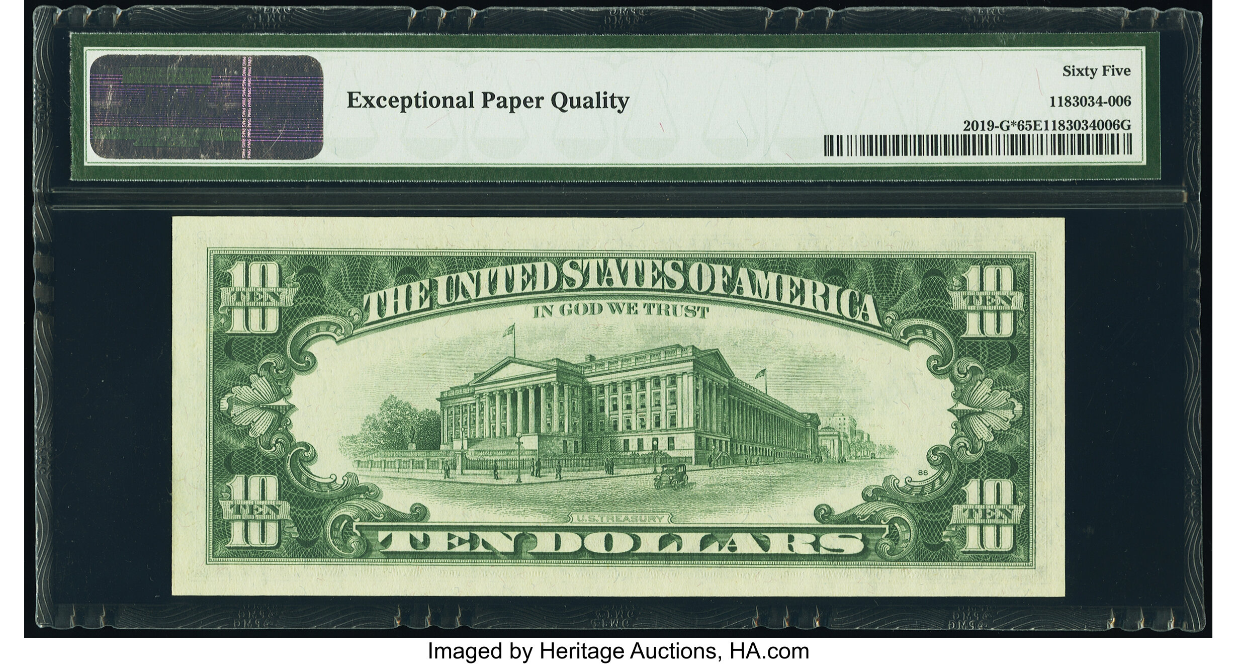 image for: Fr. 2019-G* $10 1969A Federal Reserve Star Note. PMG Gem Uncirculated 65 EPQ....