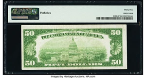 image for: Fr. 2100-H* $50 1928 Federal Reserve Star Note. PMG Choice Very Fine 35....