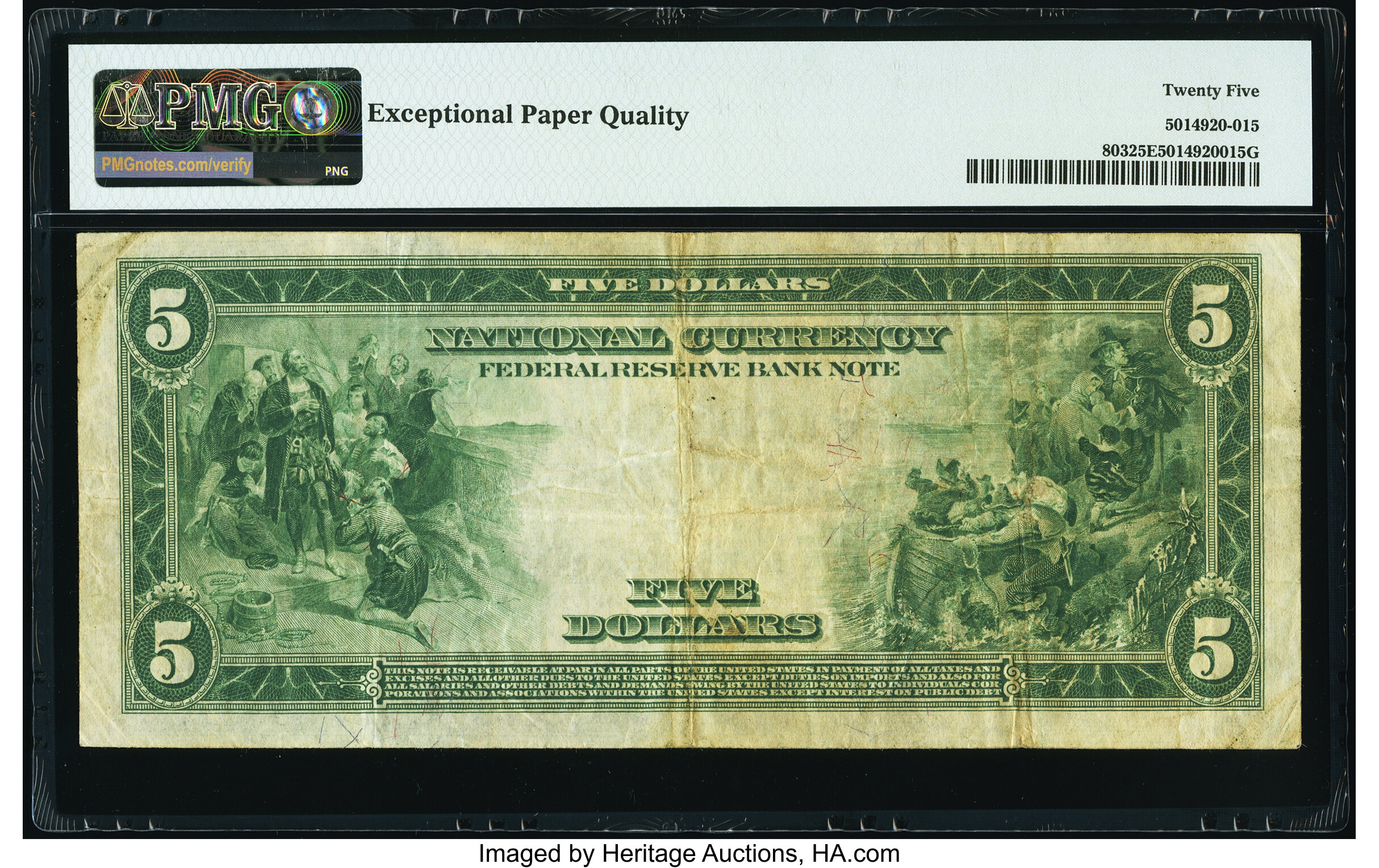 image for: Fr. 803 $5 1918 Federal Reserve Bank Note PMG Very Fine 25 EPQ....