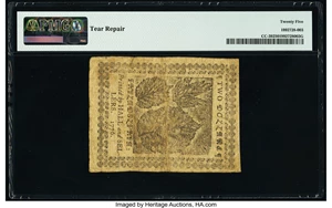 image for: Continental Currency July 22, 1776 $2 PMG Very Fine 25....