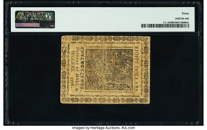 image for: Continental Currency July 22, 1776 $8 PMG Very Fine 30....