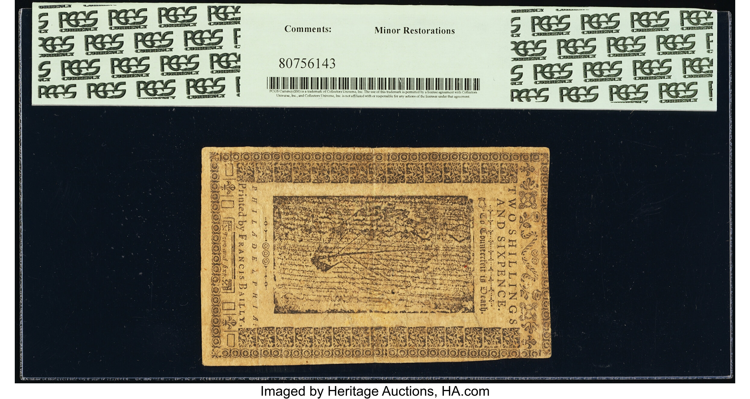 image for: Pennsylvania March 16, 1785 2s 6d PCGS Extremely Fine 40....