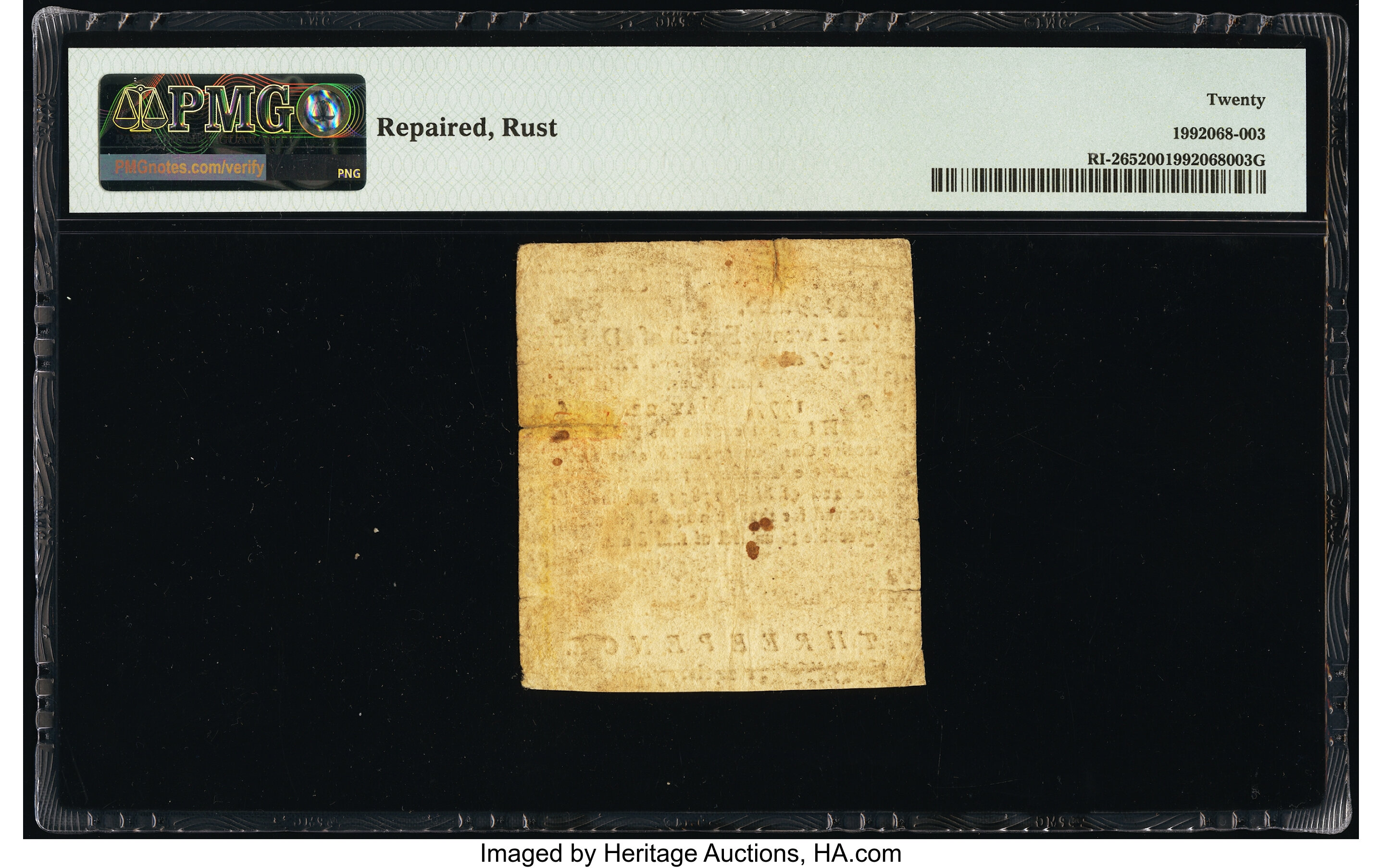 image for: Rhode Island May 22, 1777 $1/24 PMG Very Fine 20....