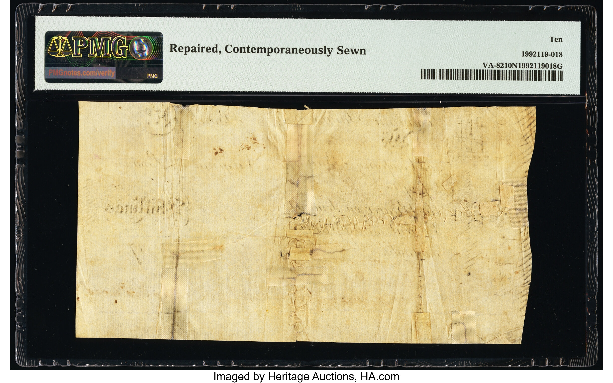 image for: Virginia September 1, 1775 20s PMG Very Good 10 Net....