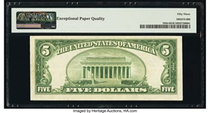 image for: Fr. 1950-H $5 1928 Federal Reserve Note. PMG About Uncirculated 53 EPQ....