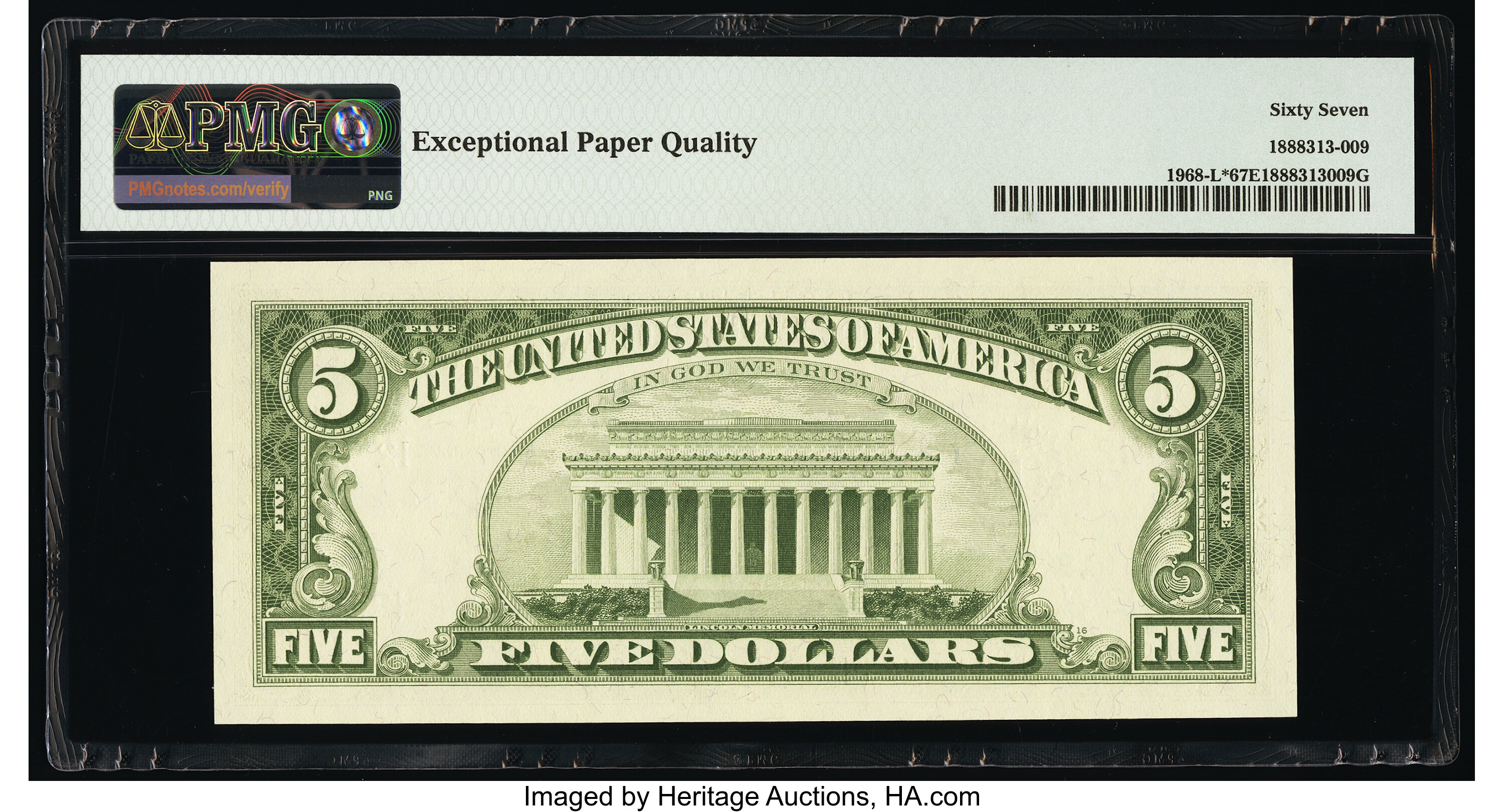 image for: Fr. 1968-L* $5 1963A Federal Reserve Star Note. PMG Superb Gem Unc 67 EPQ....