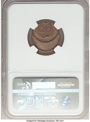 image for: Undated 1C Copper-Nickel, Indian Cent -- Struck 35% Off Center -- MS62 NGC....