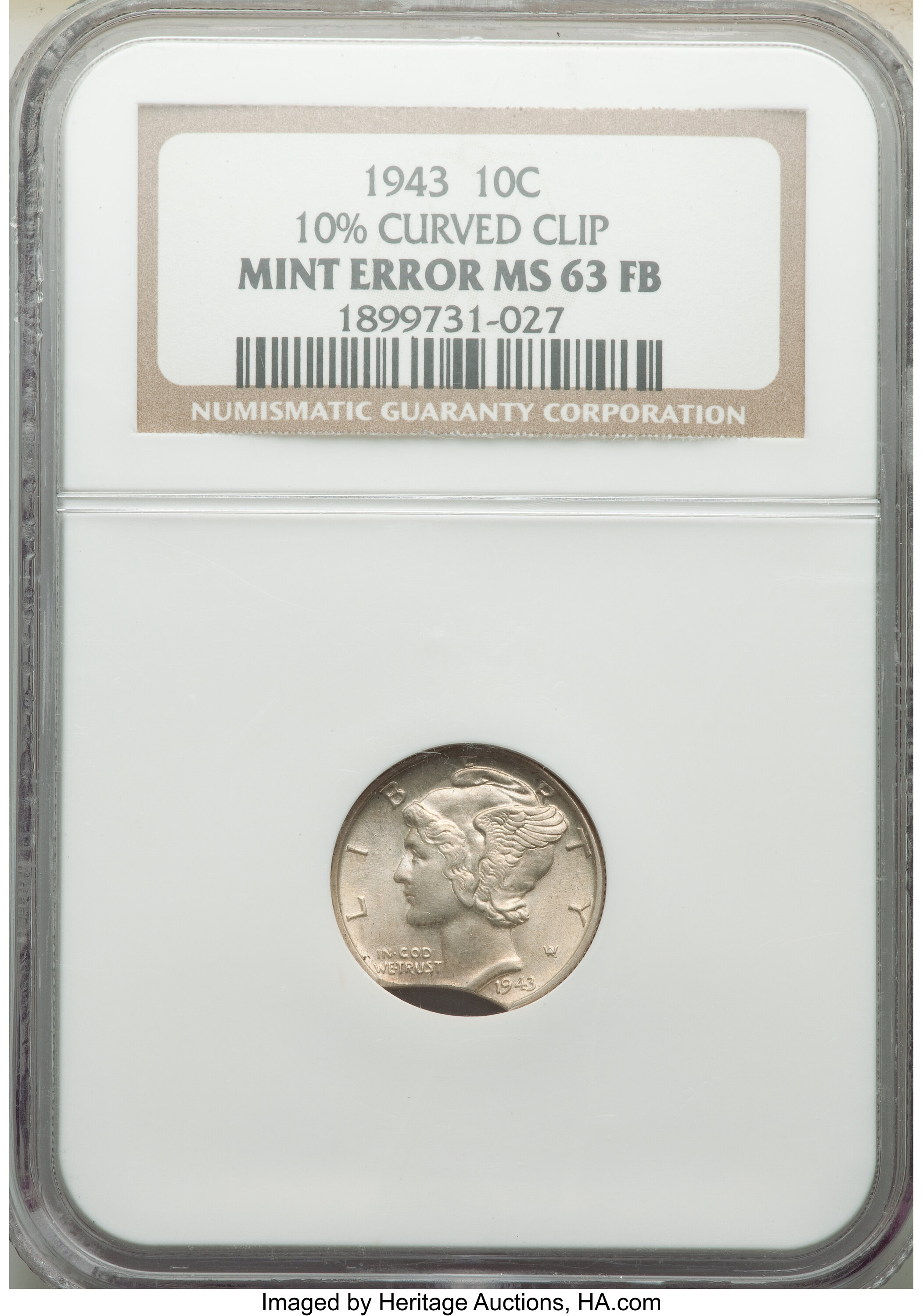 1943 10c MS FB MS62 FB thumbnail 4