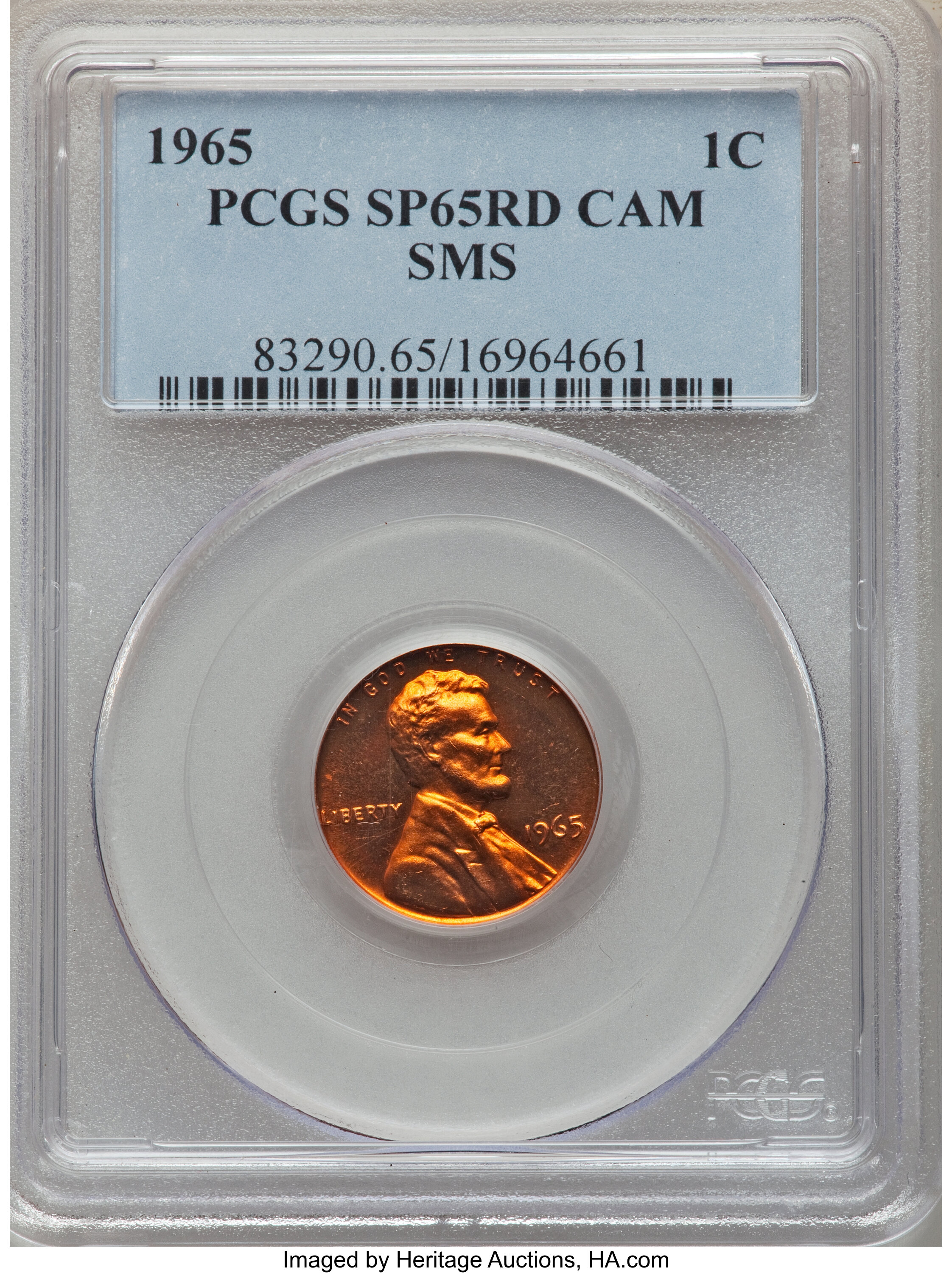 1965 Lincoln Penny, Special Mint Set RD DCAM SMint State (MS