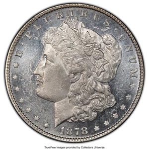 image for: 1878 7TF $1 Reverse of 1878 MS64 Deep Mirror Prooflike PCGS. VAM-79, a Hot 50 Variety. Missing nostril, Long Nock, disconne...