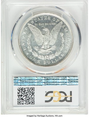 image for: 1878 7TF $1 Reverse of 1878 MS64 Deep Mirror Prooflike PCGS. VAM-79, a Hot 50 Variety. Missing nostril, Long Nock, disconne...