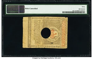 image for: New Hampshire April 29, 1780 $3 PMG Very Fine 30....