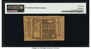 image for: New York January 6, 1776 (Water Works) 2s PMG Choice Uncirculated 64 EPQ....