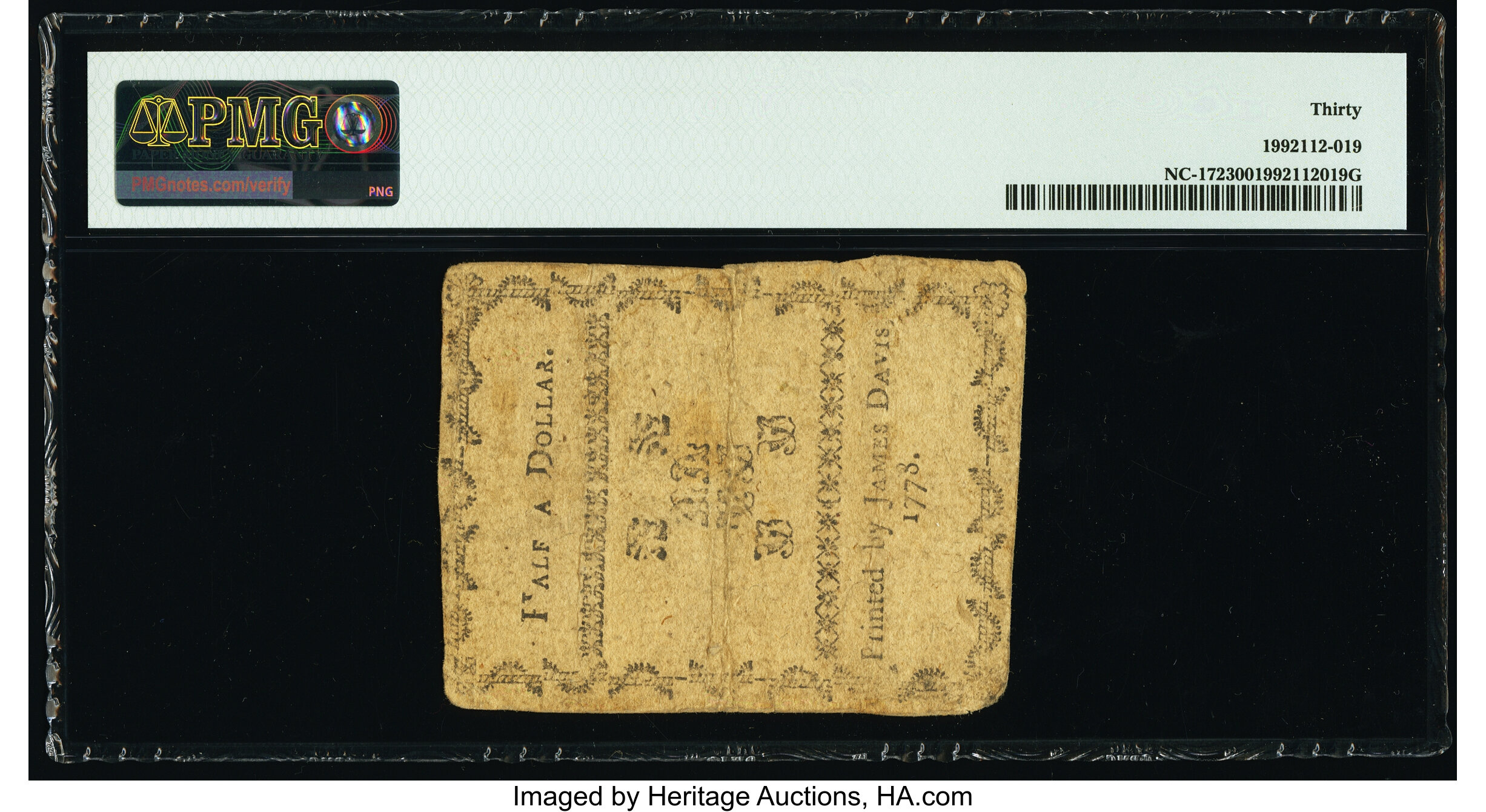 image for: North Carolina August 8, 1778 $1/2 Behold! A New World PMG Very Fine 30....