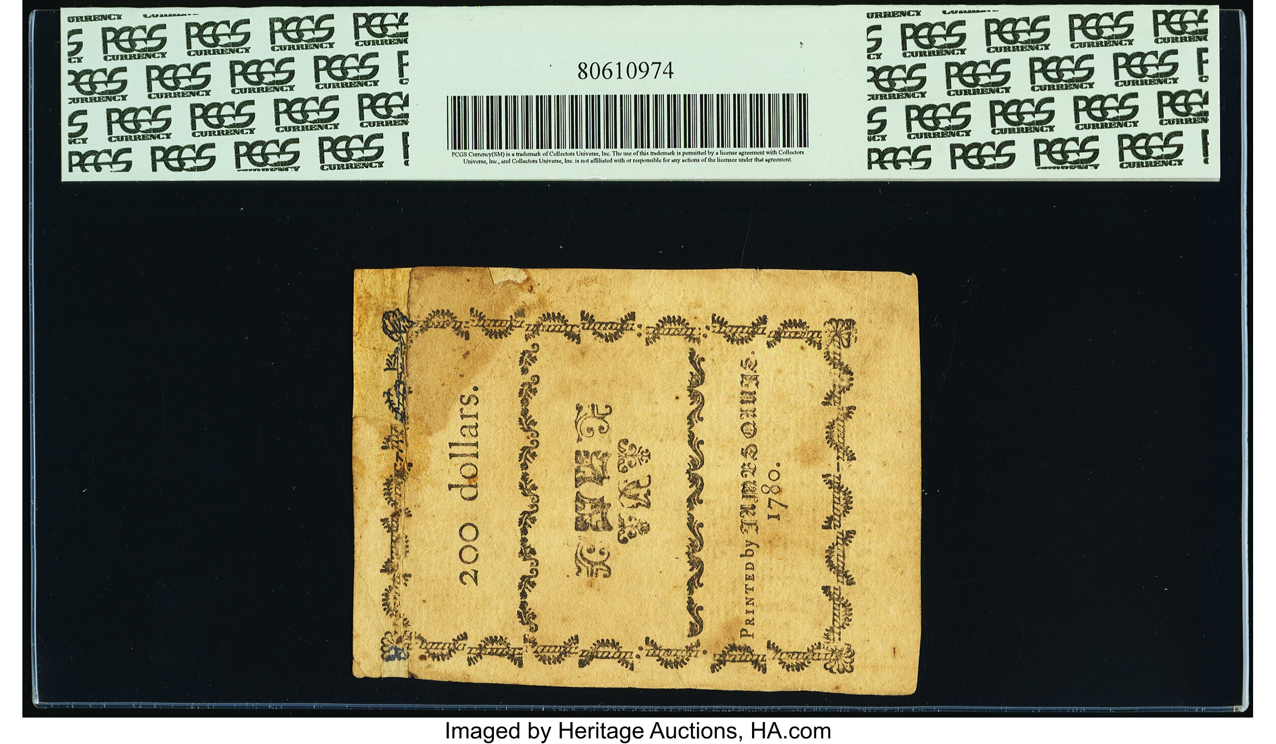 image for: North Carolina May 10, 1780 $200 Ut quocunque paratus PCGS Apparent Extremely Fine 45....