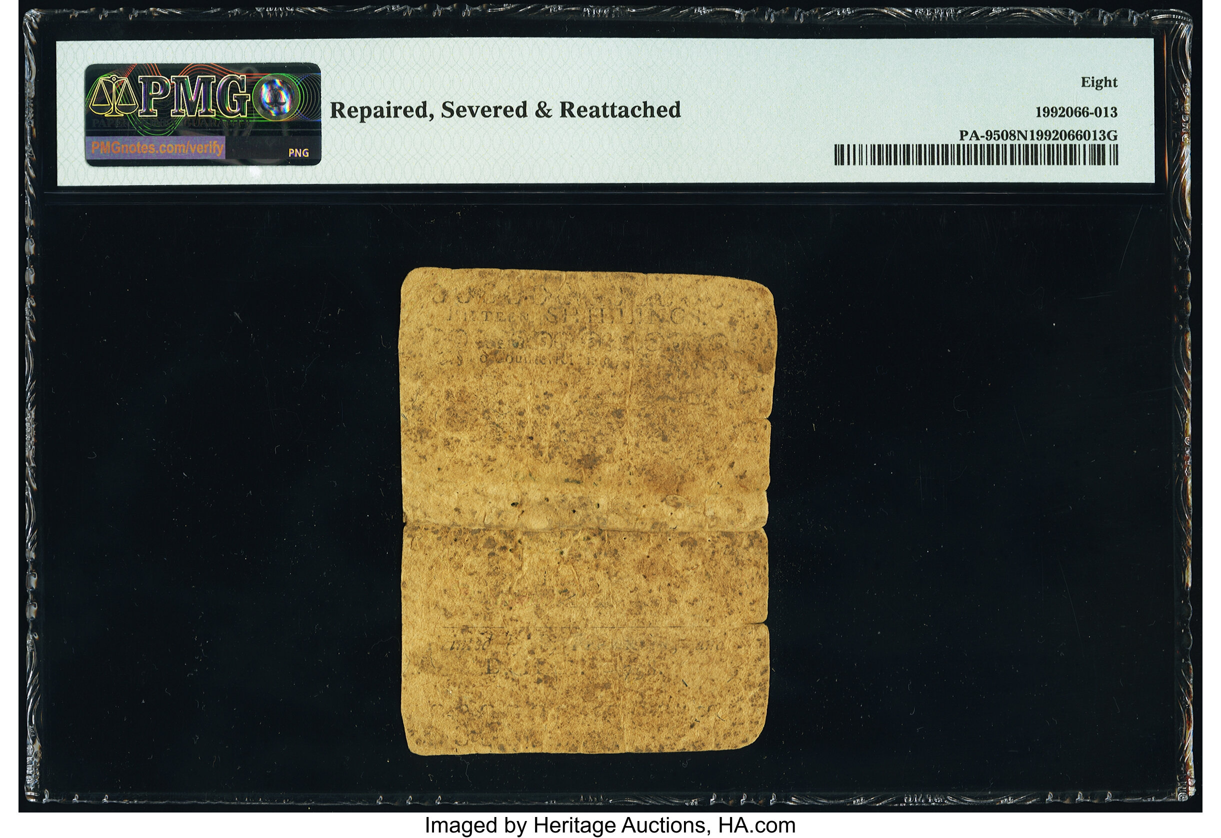 image for: Pennsylvania May 20, 1758 15s PMG Very Good 8 Net....