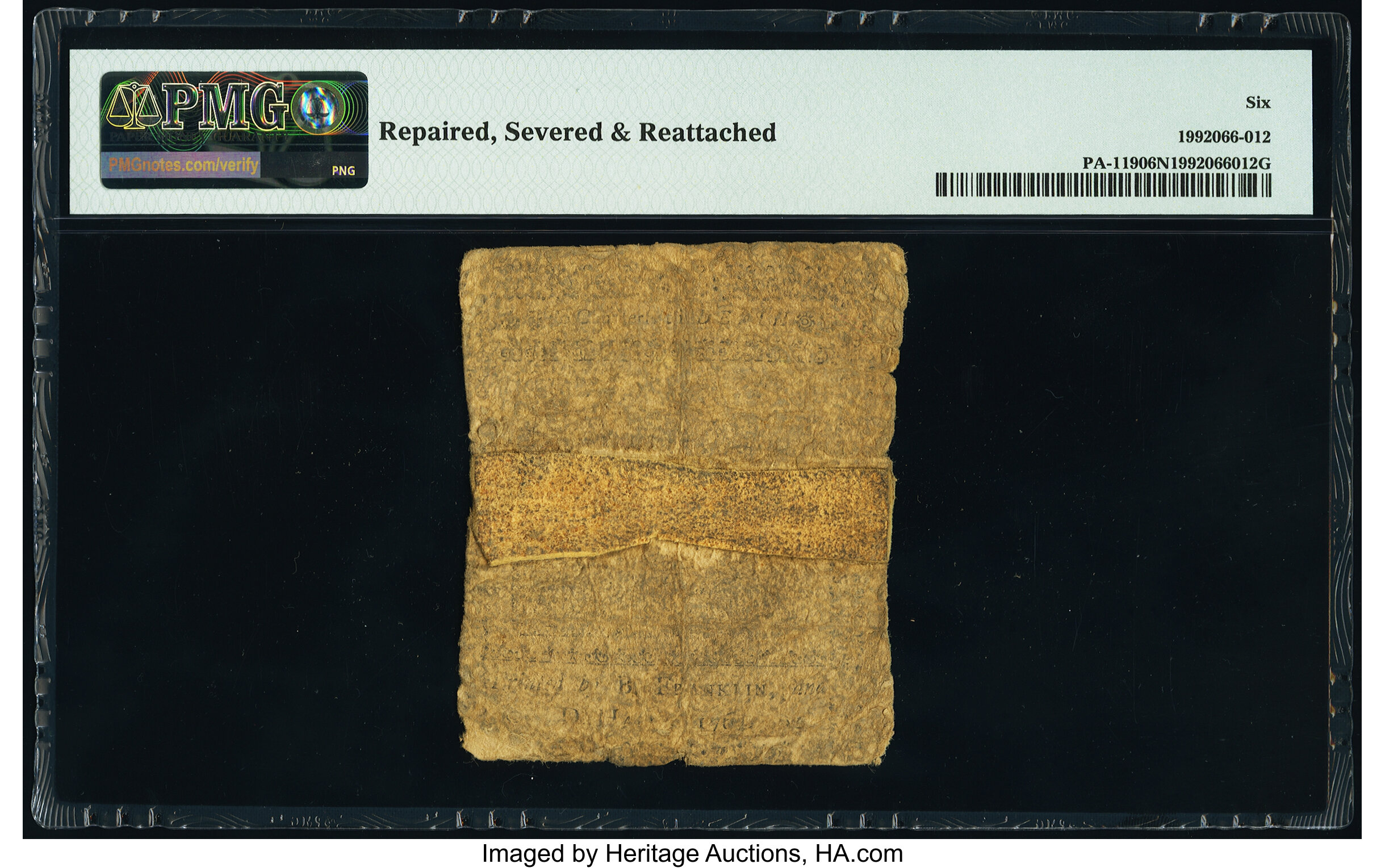 image for: Pennsylvania June 18, 1764 1s PMG Good 6 Net....