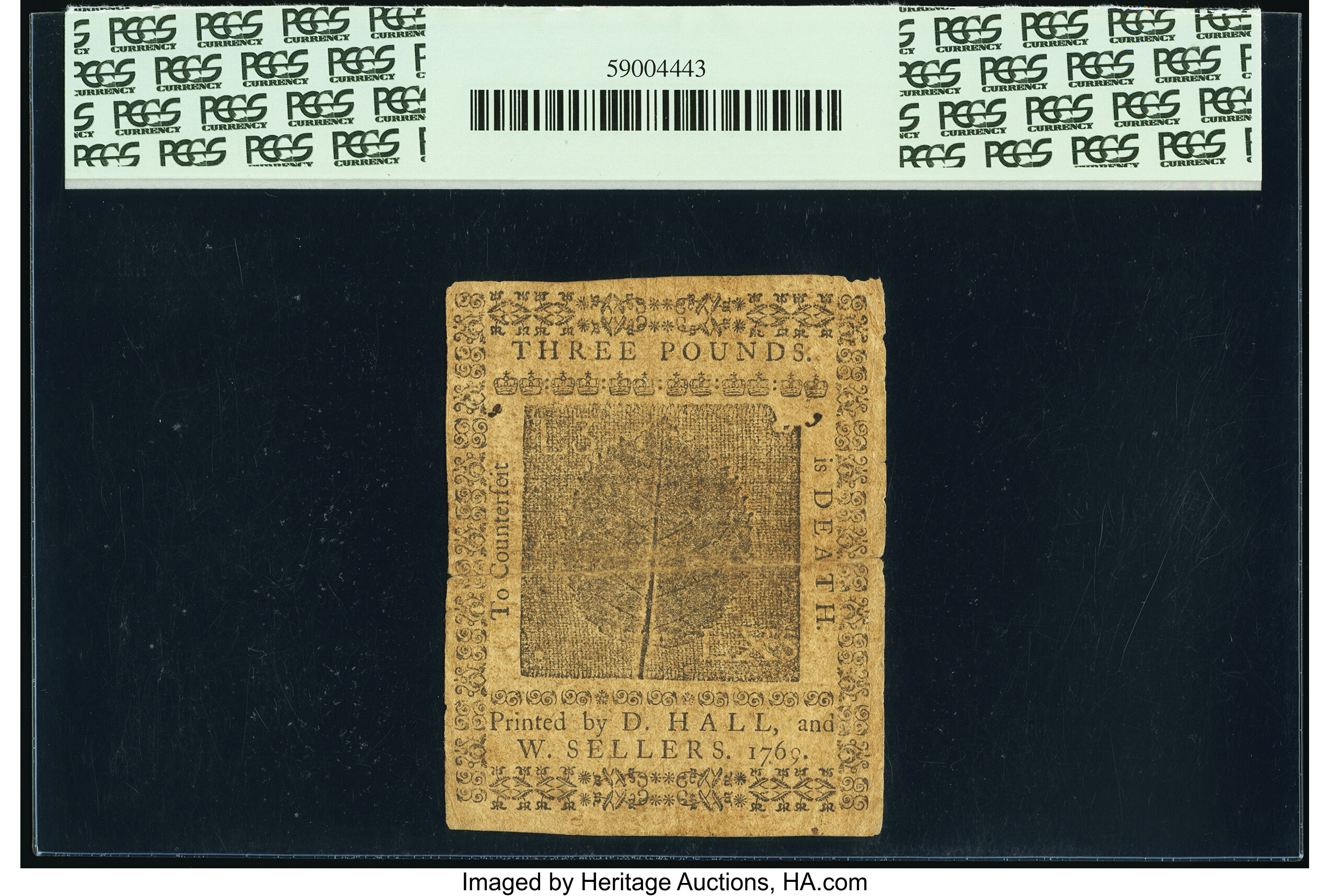 image for: Pennsylvania March 1, 1769 £3 PCGS Very Fine 20....