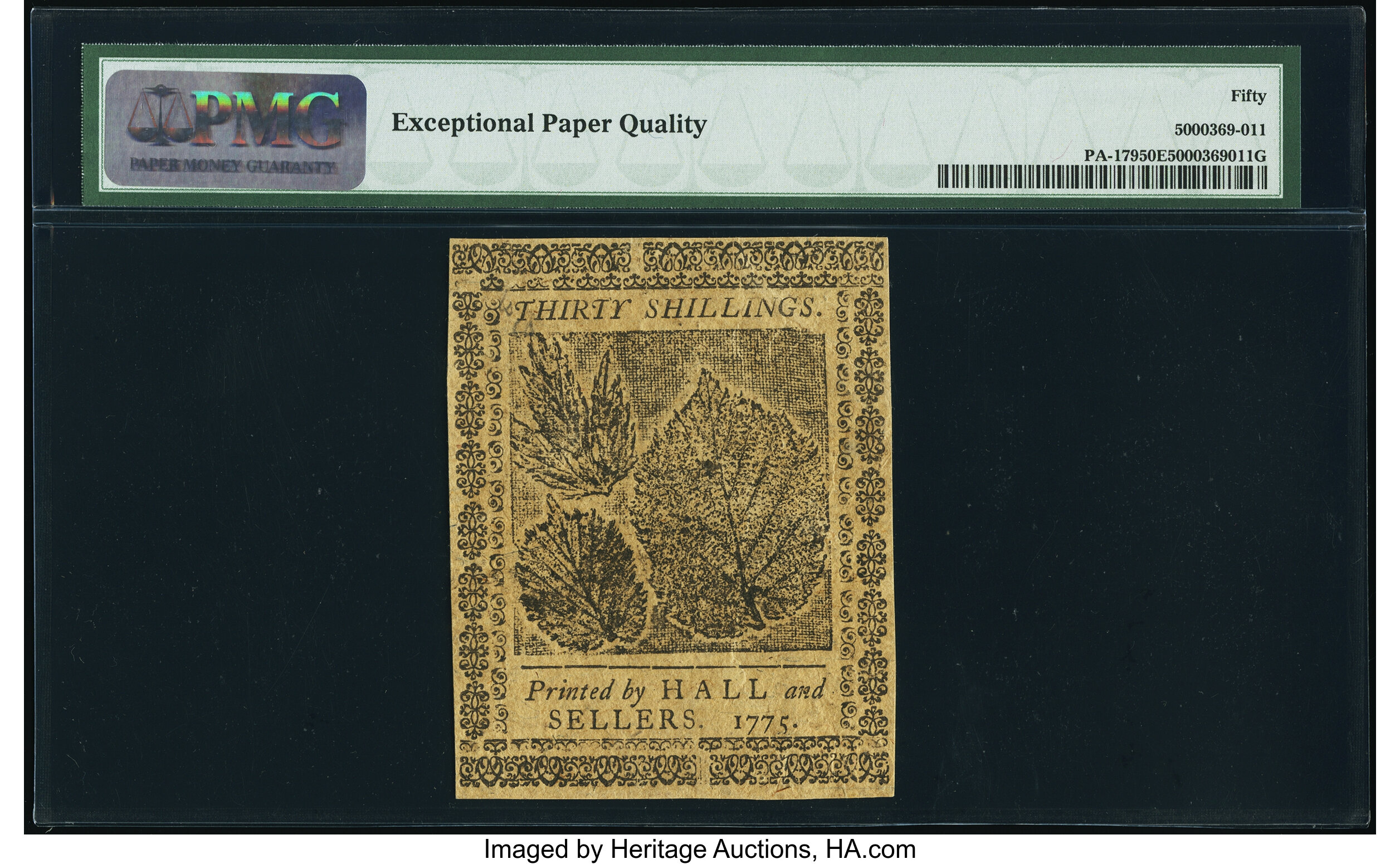 image for: Pennsylvania July 20, 1775 30s PMG About Uncirculated 50 EPQ....