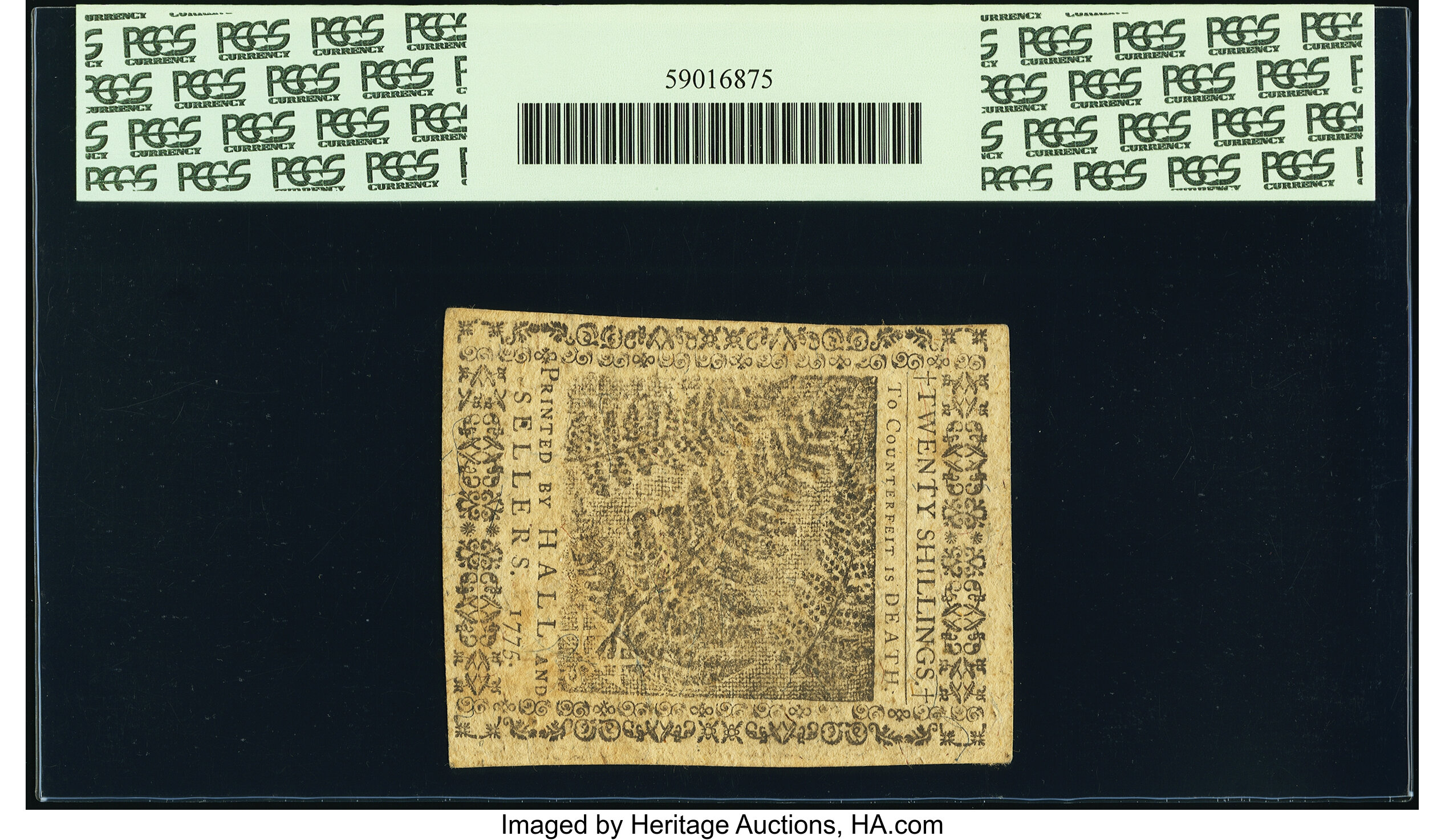 image for: Pennsylvania October 25, 1775 20s PCGS Choice New 63....
