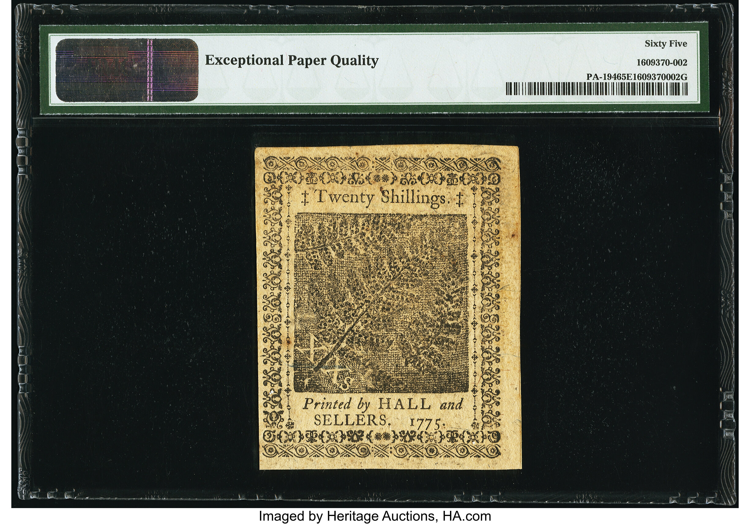 image for: Pennsylvania December 8, 1775 20s PMG Gem Uncirculated 65 EPQ....