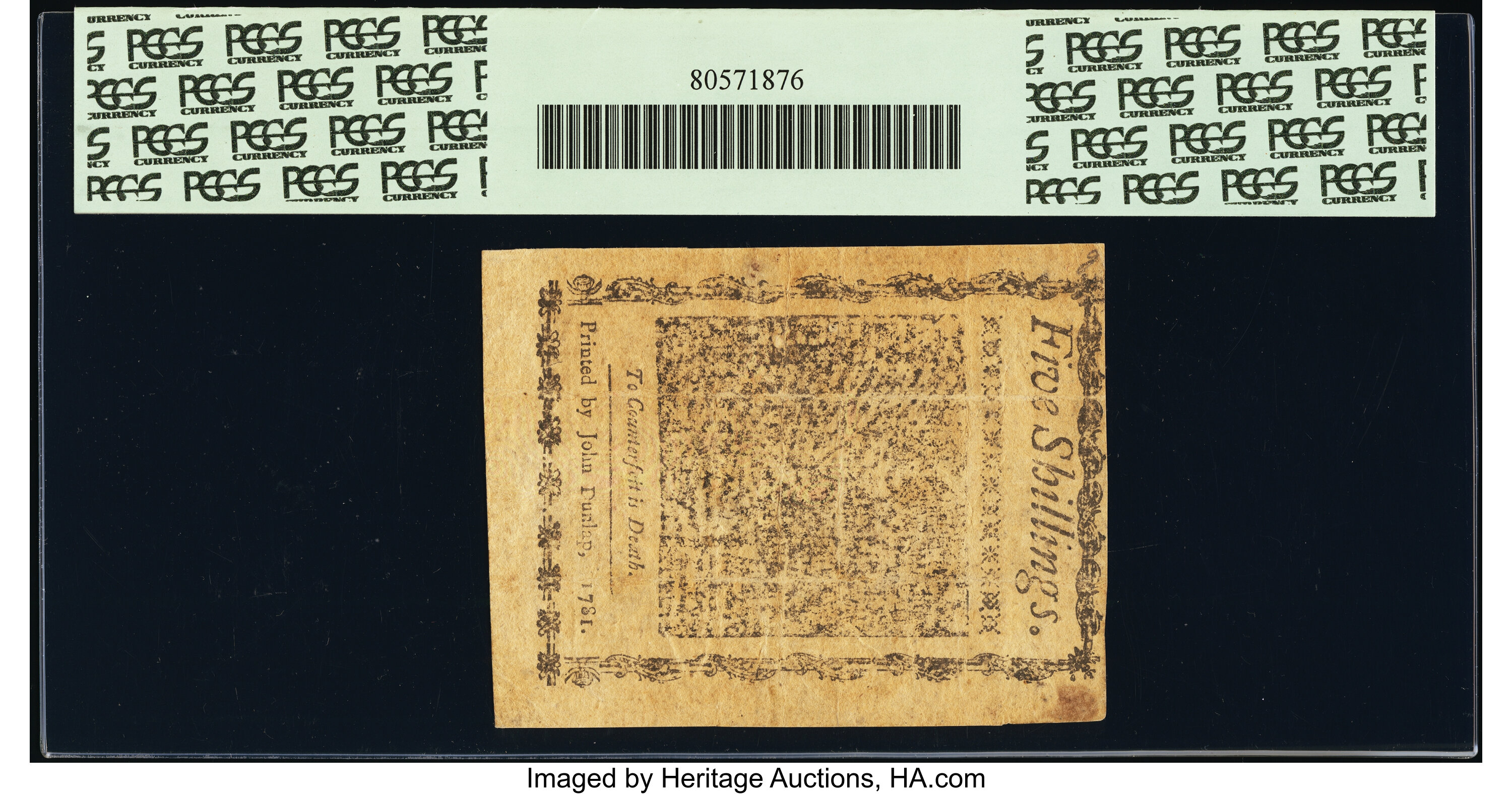 image for: Pennsylvania April 20, 1781 5s PCGS Apparent Very Fine 25....