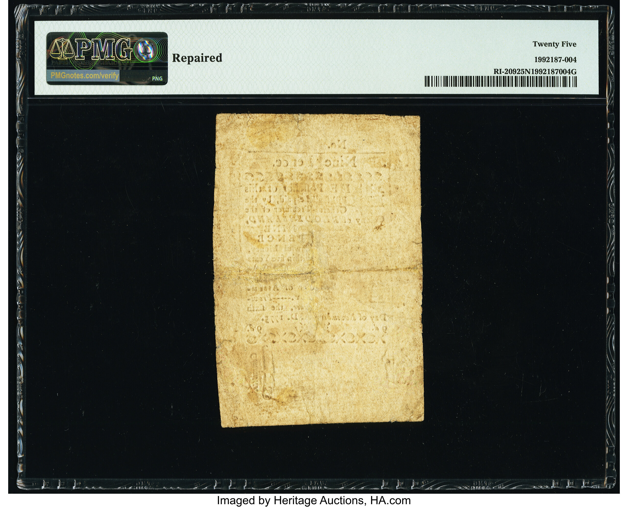 image for: Rhode Island November 6, 1775 9d PMG Very Fine 25 Net....