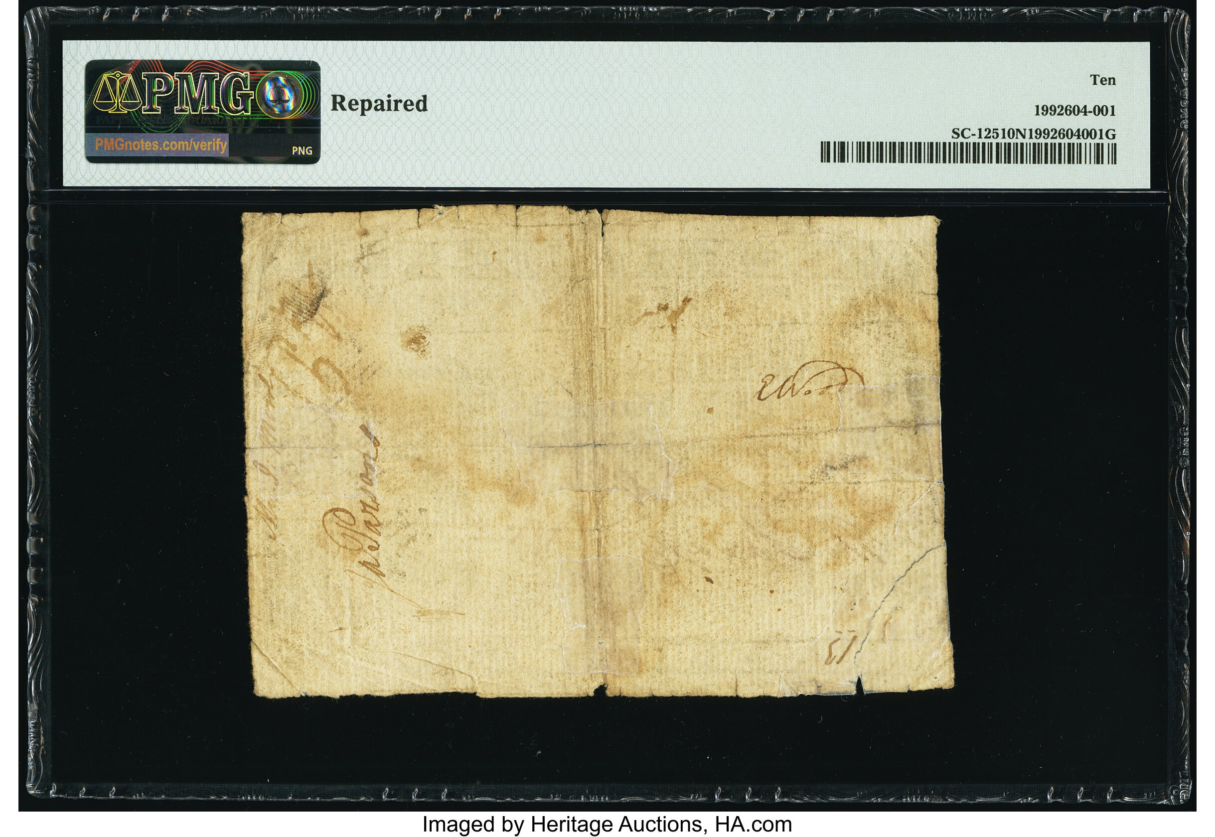 image for: South Carolina March 6, 1776 £15 PMG Very Good 10 Net....