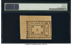 image for: South Carolina October 19, 1776 $10 PMG About Uncirculated 53....