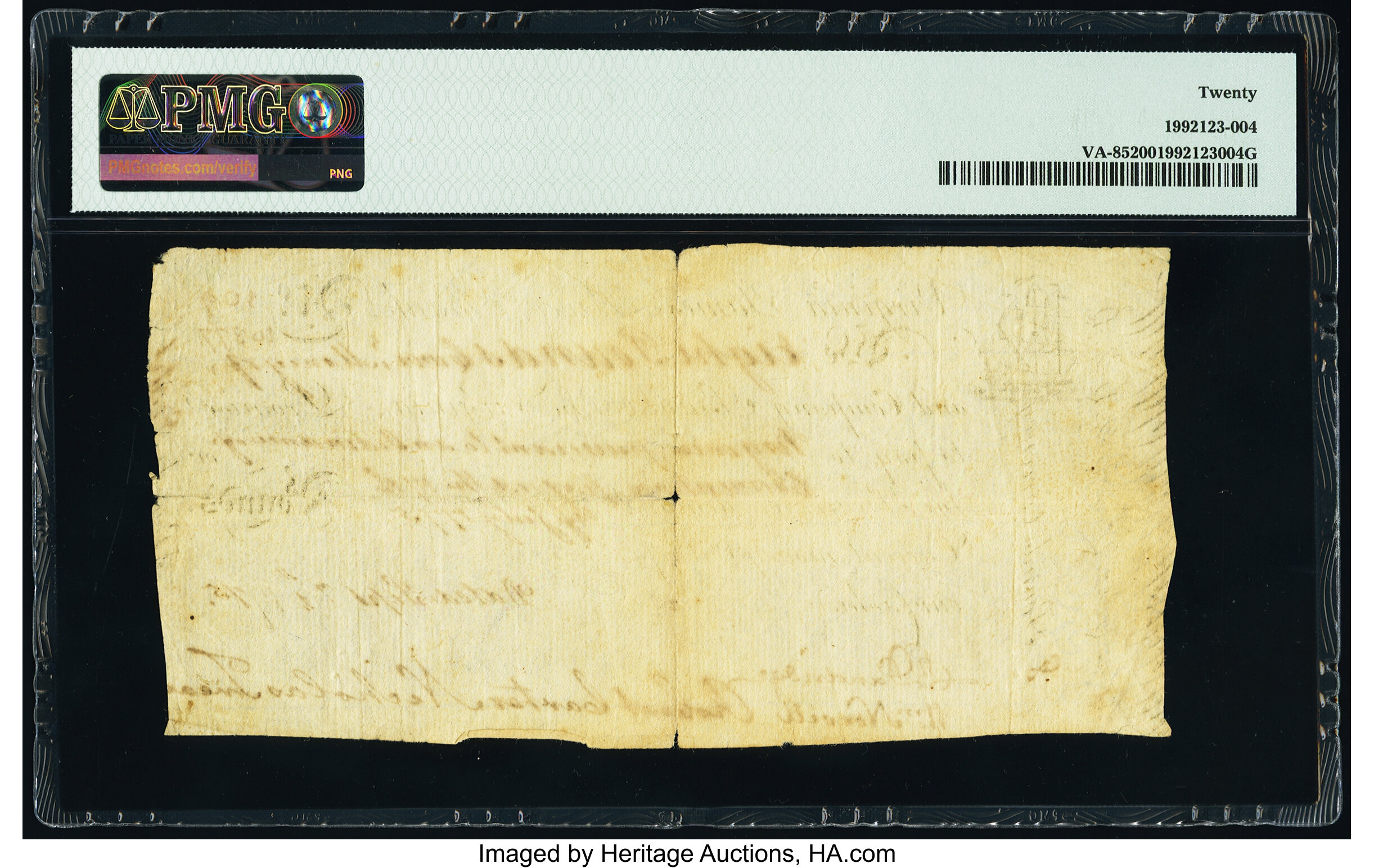 image for: Virginia September 1, 1775 £8 PMG Very Fine 20....