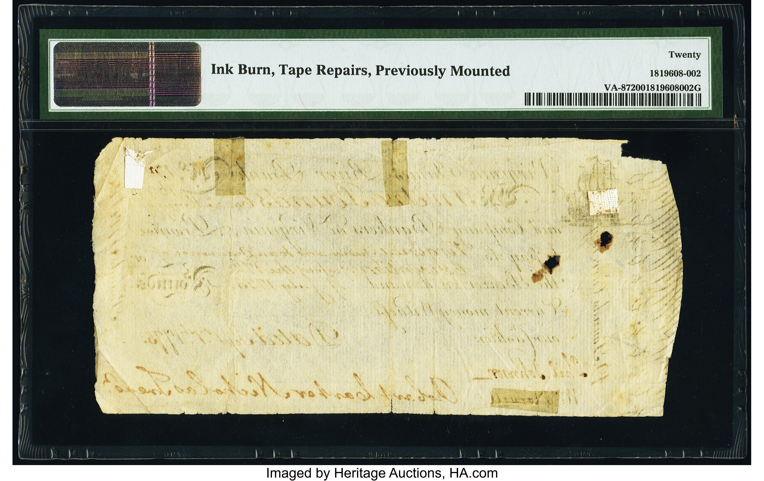 image for: Virginia September 1, 1775 £12 PMG Very Fine 20....