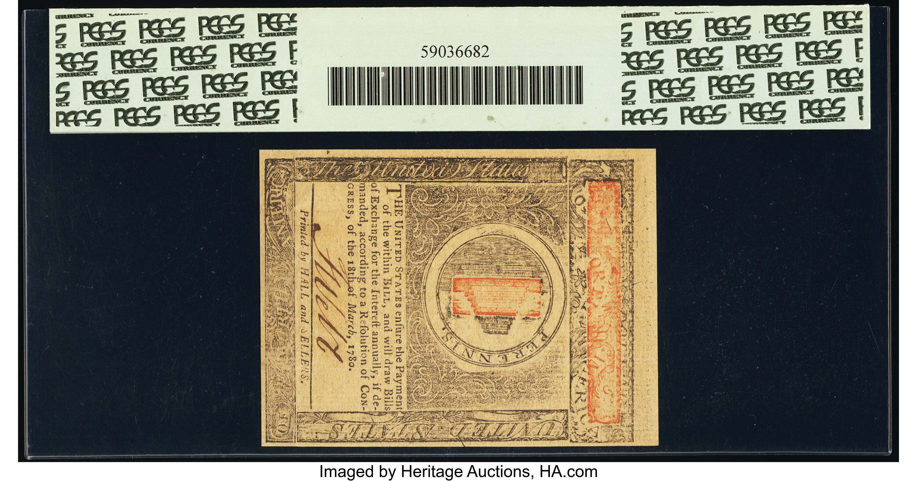 image for: Virginia May 1, 1780 $5 PCGS About New 53PPQ....