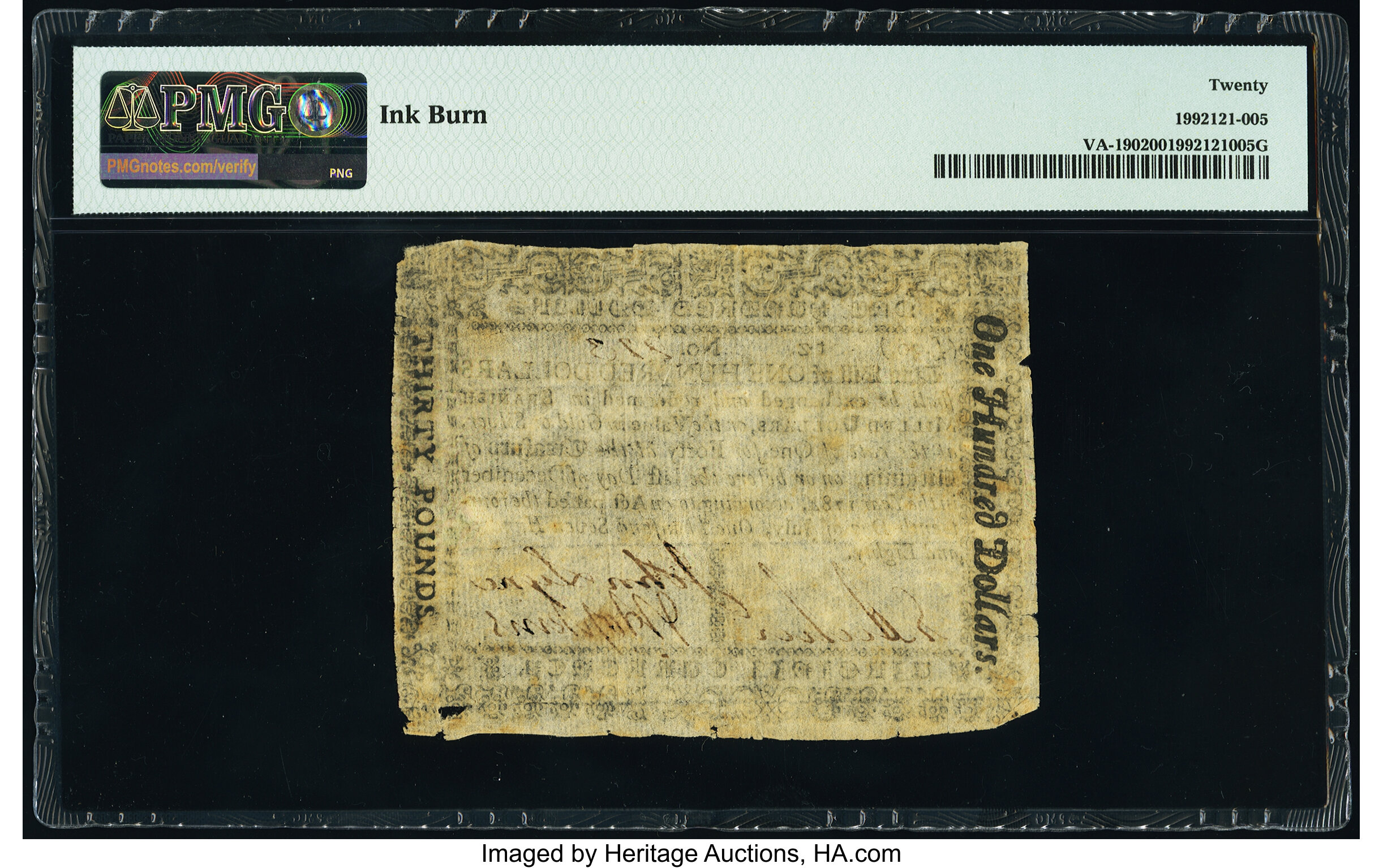 image for: Virginia July 14, 1780 $100 PMG Very Fine 20....