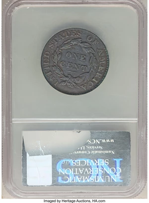 image for: 1826 1C N-1, R.2, -- Reverse Corroded -- NCS. AU Details. Mintage 1,517,425....
