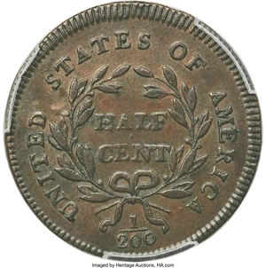 image for: 1795 1/2 C Lettered Edge, Punctuated Date, C-2a, B-2a, R.3, XF40 PCGS....