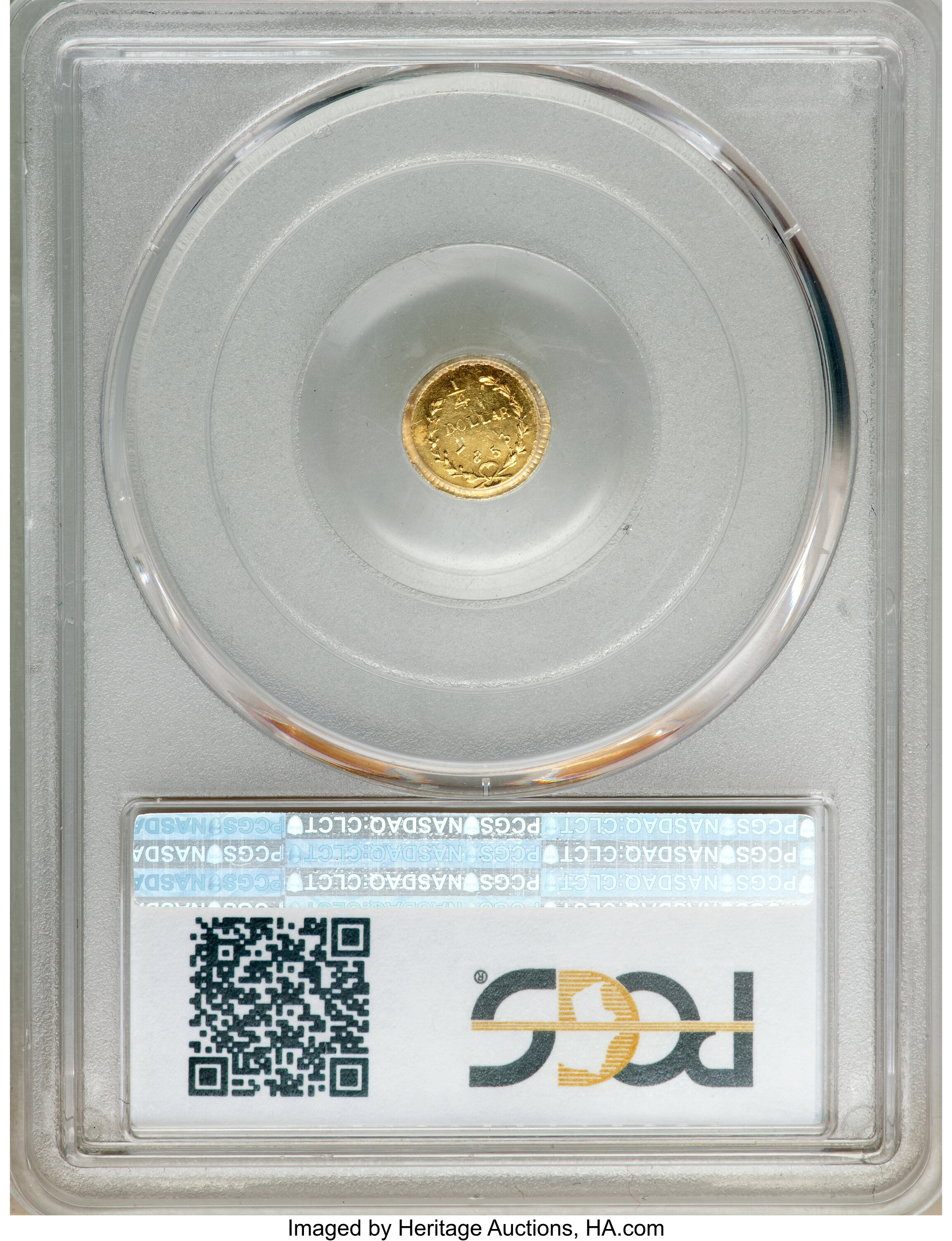 image for: 1853 25C Liberty Round 25 Cents, BG-214, Low R.7, MS64 PCGS....