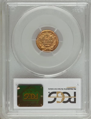 image for: 1855-C G$1 MS61 PCGS. Variety 2. ...
