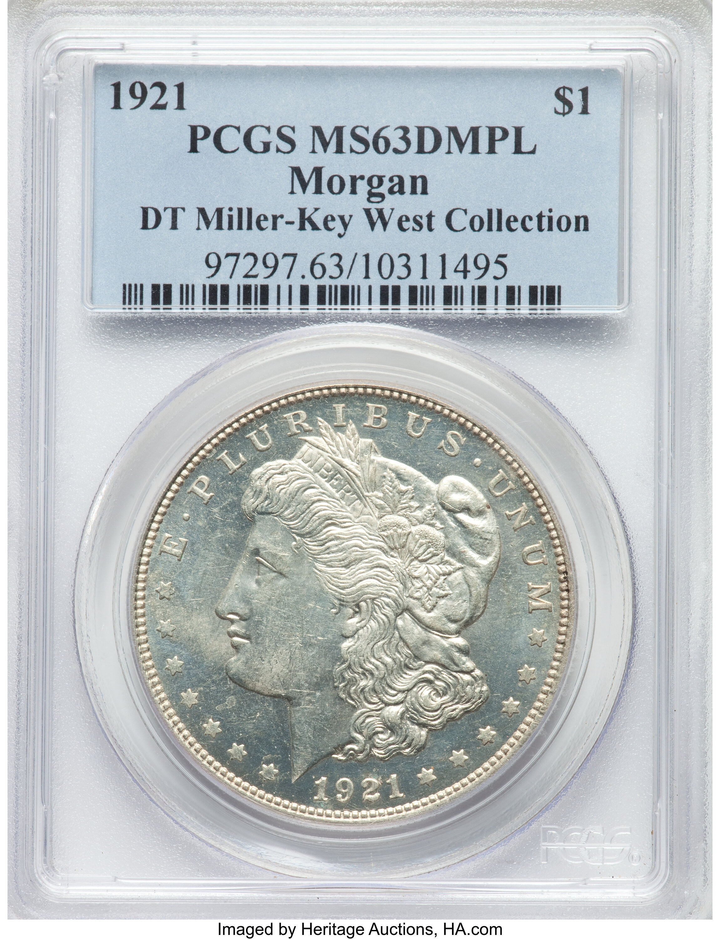1921 $1  Morgan MS DMPL MS63 DMPL CAC thumbnail 14