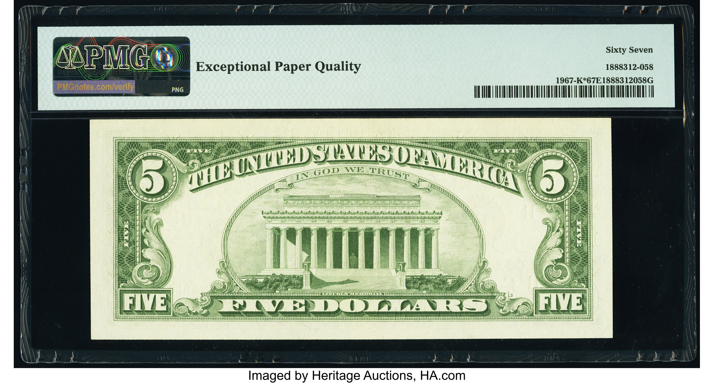 image for: Fr. 1967-K* $5 1963 Federal Reserve Star Note. PMG Superb Gem Unc 67 EPQ....