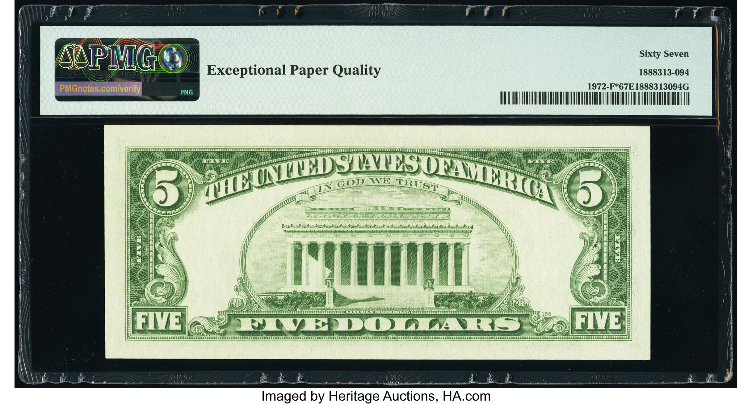 image for: Fr. 1972-F* $5 1969C Federal Reserve Star Note. PMG Superb Gem Unc 67 EPQ....