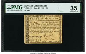 image for: Maryland June 28, 1780 $8 PMG Choice Very Fine 35....