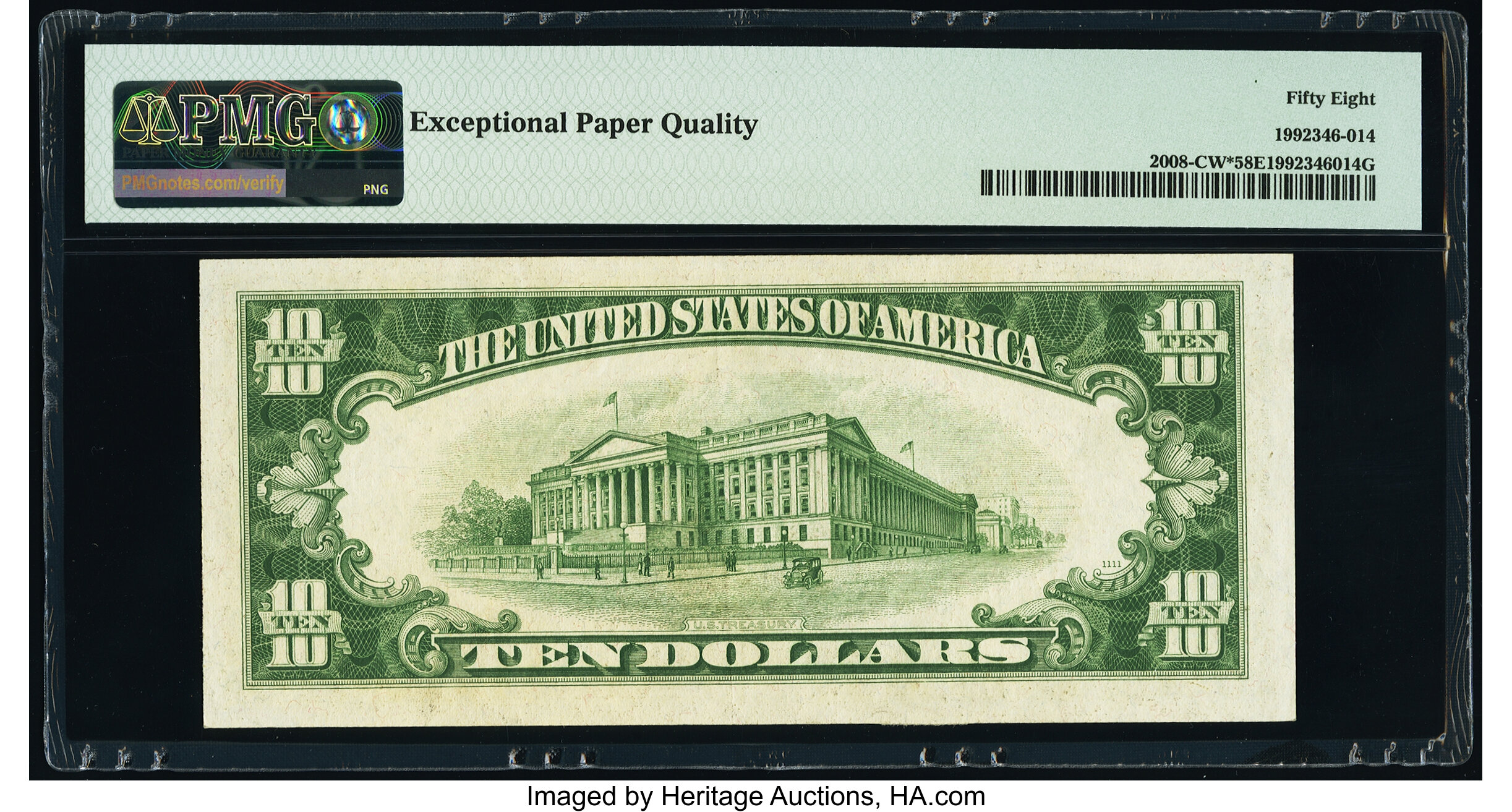 image for: Fr. 2008-C* $10 1934C Wide Federal Reserve Star Note. PMG Choice About Unc 58 EPQ....
