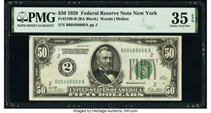 image for: Fr. 2100-B $50 1928 Federal Reserve Note. PMG Choice Very Fine 35 EPQ....