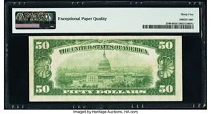 image for: Fr. 2100-B $50 1928 Federal Reserve Note. PMG Choice Very Fine 35 EPQ....