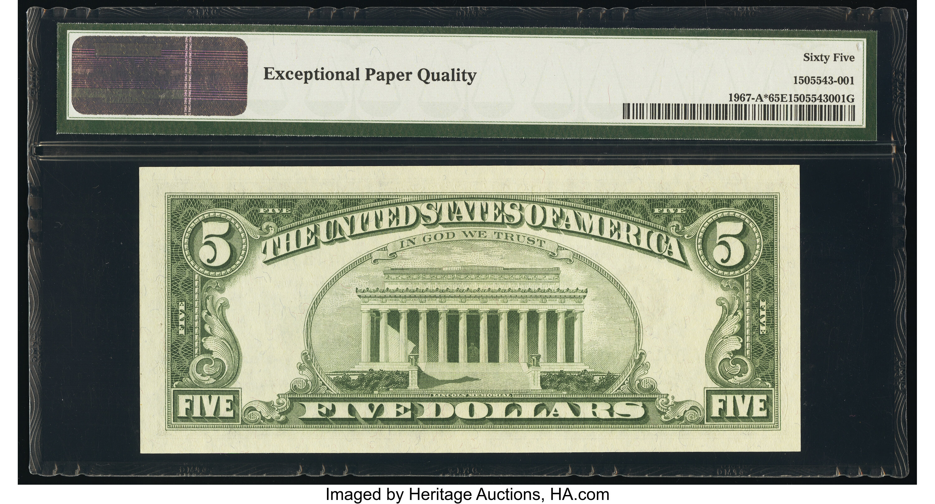 image for: Fr. 1967-A* $5 1963 Federal Reserve Star Note. PMG Gem Uncirculated 65 EPQ....