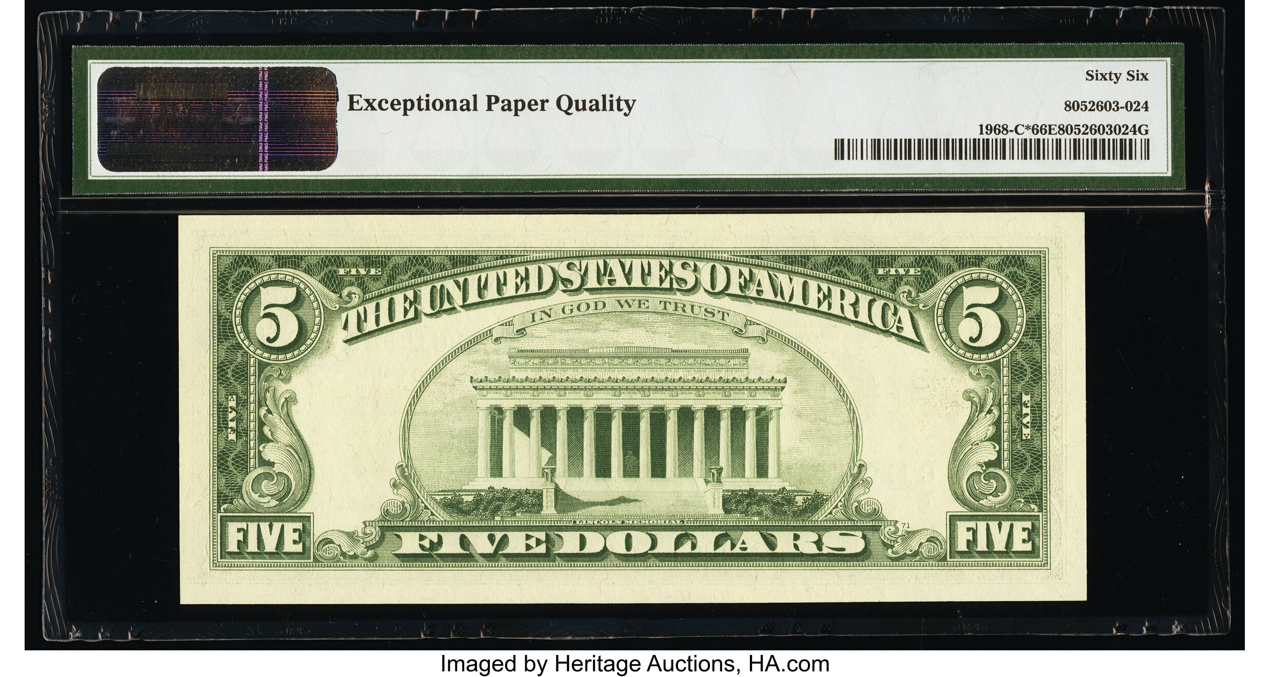 image for: Fr. 1968-C* $5 1963A Federal Reserve Star Note. PMG Gem Uncirculated 66 EPQ....